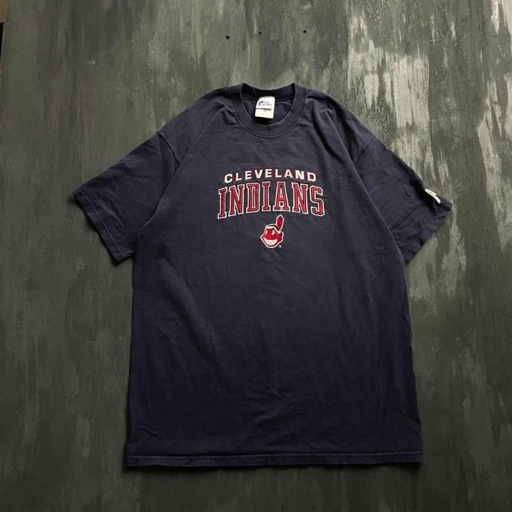 Vintage Cleveland Indians Shirt Mens XL Blue 1990s Chief Wahoo Pro Layer